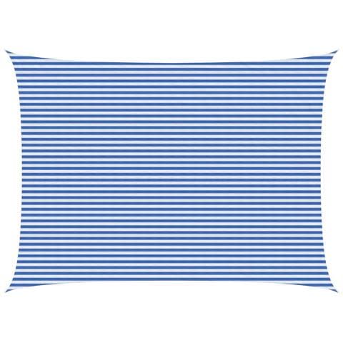 Telo Ombra Blu e Bianco 5 x 8 m HDPE - Foto 1
