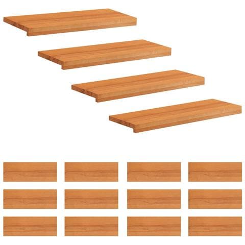 Tappeti per scale 16 pz 80 x 30 x 2 cm Marrone Chiaro - Foto 1