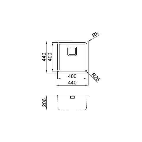 LIW400SACMU Lavello Inox W-Square 400 Satinato Inox - Foto 2