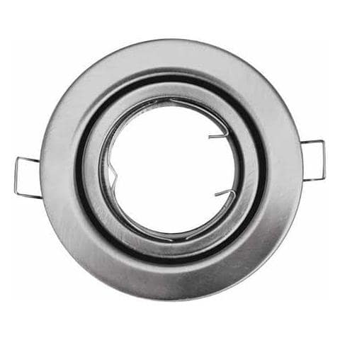 Porta Faretti Led Gu10 Incasso Orientabile Rotondo Nickel Satinato Vt-7227 Rd 3470 Con Portalampada - Foto 2