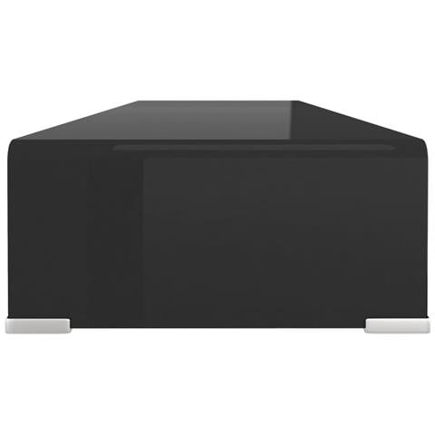 Mobile /Rialzo Porta TV in Vetro Nero 100x30x13 cm - Foto 5