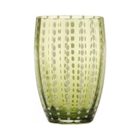 Set 6 Bicchieri Tumbler in Vetro Ø 71 mm H 109 mm Capacità 32 cl Colore Verde Mela - Collezione Perle - Foto 1