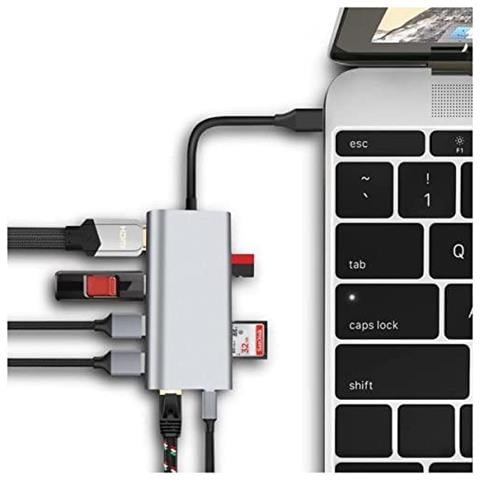 Mini Docking Station Universale per Laptop USB-C 3.1 / 3x USB 3.0 / HDMI Colore Argento - Foto 2