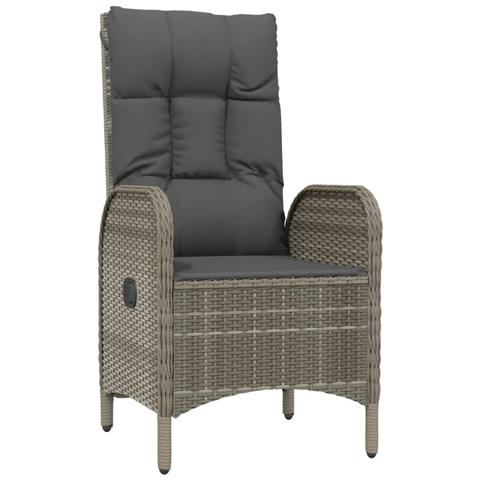 Sedie Da Giardino 2 Pz In Polyrattan Grigio - Foto 2
