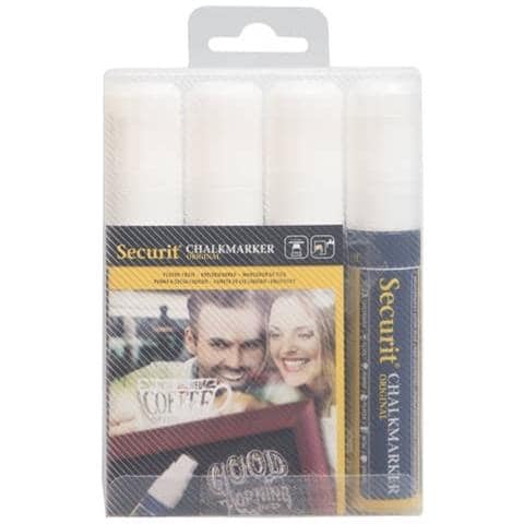 Pennarello A Gesso Liquido A Punta Grande 7-15 Mm Bianco Conf. Da 4 - Sma720-v4-wt - Foto 1