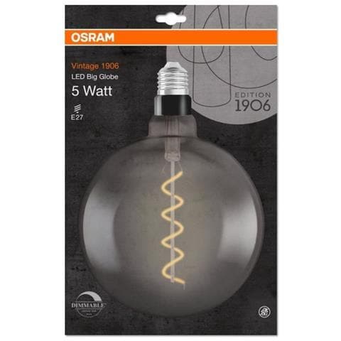 Edition 1906 Globo 200mm Led Trasparente Filamento Variabile Fumo - 5w Equivalente 12 E27 - Bianco Caldo - Foto 1