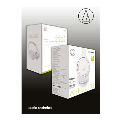 AUDIO-TECHNICA - Cuffie Audio Technica Con Microfono E Controlli Integrati  Ath-s200btwh Archetto / on-ear, Bluetooth, Bianco, No, Sì - ePRICE