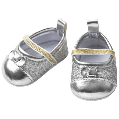 Scarpe Da Bambola Ballerina Glitter 38-45 Cm Poliestere Argento - Foto 1
