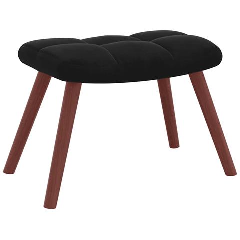 Poltrona Relax con Poggiapiedi Nero in Velluto - Foto 10