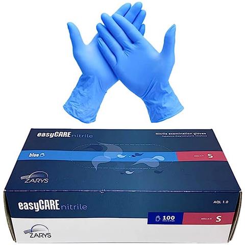 100 X Guanti In Nitrile Blu Monouso Usa E Getta Antistrappo Senza Polvere Tg. S - Foto 1