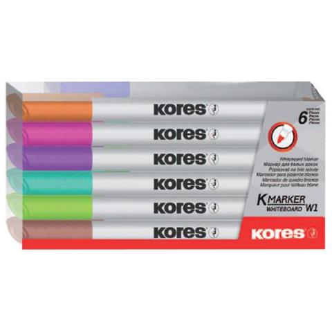 M22846 Evidenziatore 6 Pz Punta Del Pennello Marrone, Azzurro, Verde Chiaro, Rosa, Viola - Foto 1