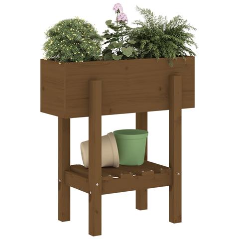 Fioriera Da Giardino Miele 62x50x69 Cm Legno Massello Di Pino - Foto 2