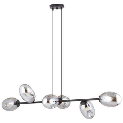 Lampada A Sospensione Pandora - Nero, Grigio - Acciaio Verniciato A Polvere, Vetro - 120x100x40 Cm - Foto 1