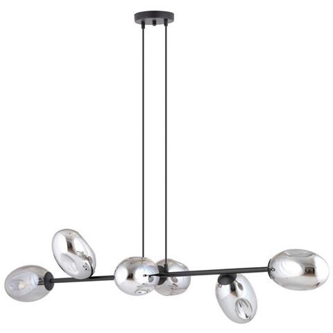 Lampada A Sospensione Pandora - Nero, Grigio - Acciaio Verniciato A Polvere, Vetro - 120x100x40 Cm - Foto 2