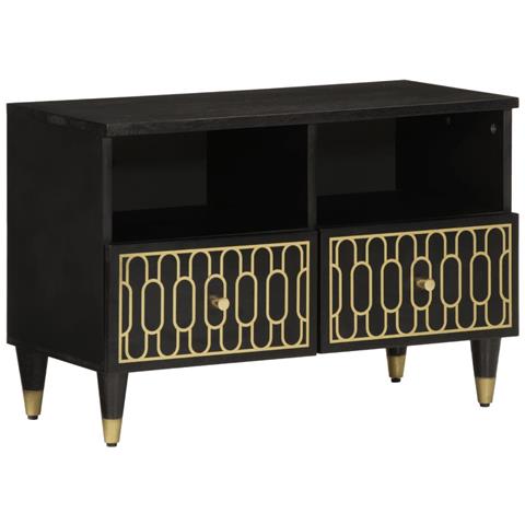Mobile Porta Tv 70x33x46 Cm In Legno Massello Di Mango - Foto 1