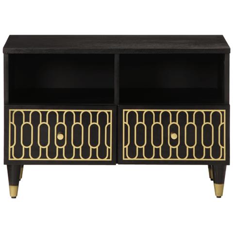 Mobile Porta Tv 70x33x46 Cm In Legno Massello Di Mango - Foto 3