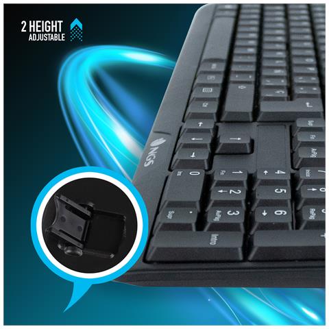Tastiera USB NGS-KEYBOARD-0345  per Casa e Ufficio (Layout Francese) Colore Nero - Foto 2