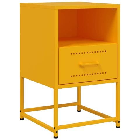 Comodino Giallo Senape 36x39x60,5 Cm In Acciaio - Foto 1