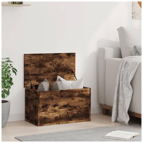 Contenitore Portaoggetti Rovere Fumo 60x35x35 Cm In Truciolato - Foto 3
