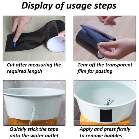 Nastro Resistente All'acqua Per Isolamento E Riparazione In Ambienti Umidi Black - Foto 5