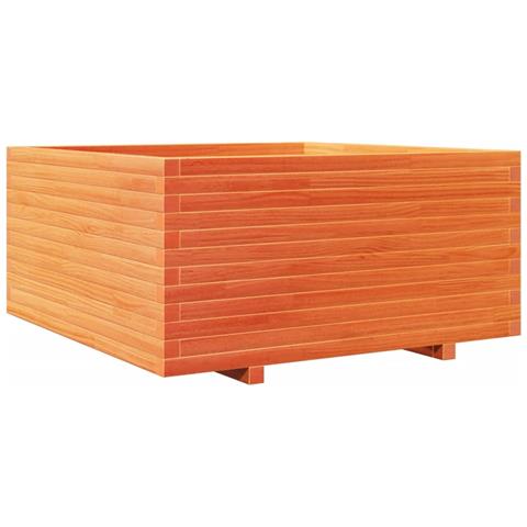 Fioriera Giardino Marrone Cera 100x100x49,5 Legno Massello Pino - Foto 2