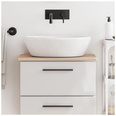 Piano Bagno 60x40x1,5 Cm Legno Massello Di Faggio - Foto 1