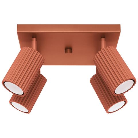 Lampada Da Soffitto Karbon 4 Rosso Ocra Sl. 1640 - Minimalista Lampada Da Soffitto Ocra Rossa 16.5x25x25 Cm - Foto 1