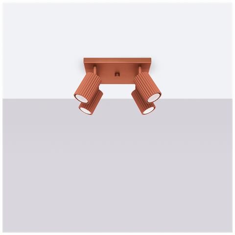 Lampada Da Soffitto Karbon 4 Rosso Ocra Sl. 1640 - Minimalista Lampada Da Soffitto Ocra Rossa 16.5x25x25 Cm - Foto 2