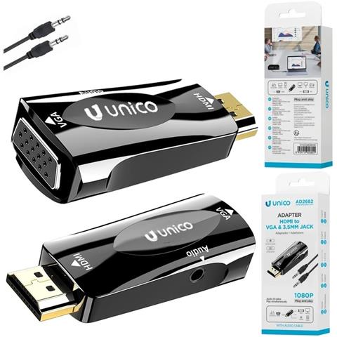 Adattatore Convertitore Da Hdmi A Vga Femmina Audio Video Av 1080p - Foto 1