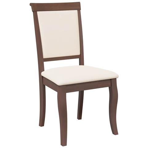 Sedie da Pranzo con Cuscini 2pz Marrone Legno Massello di Hevea - Foto 2