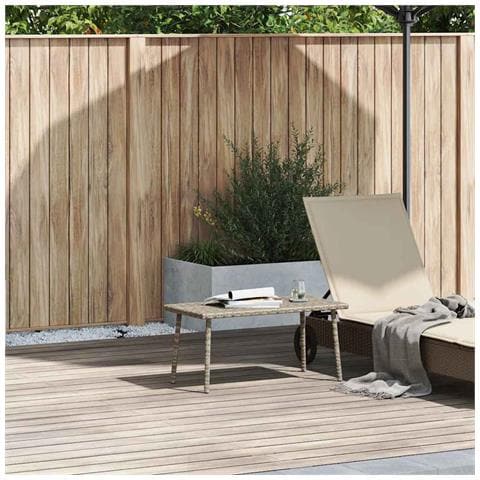 Tavolino Da Giardino Rettangolare Grigio Chiaro 80x40x37 Cm - Foto 2