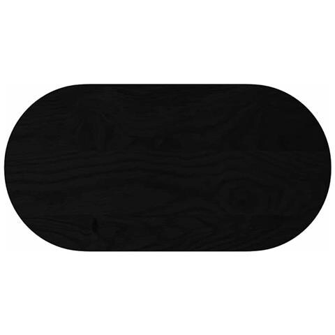 Piano Tavolo Marrone Scuro 80x40x2 Cm In Rovere Massello Ovale - Foto 2