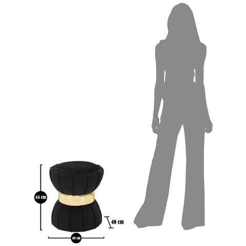 Pouf Mf360 - Nero - Tessuto - 40x40x44 Cm - Foto 6