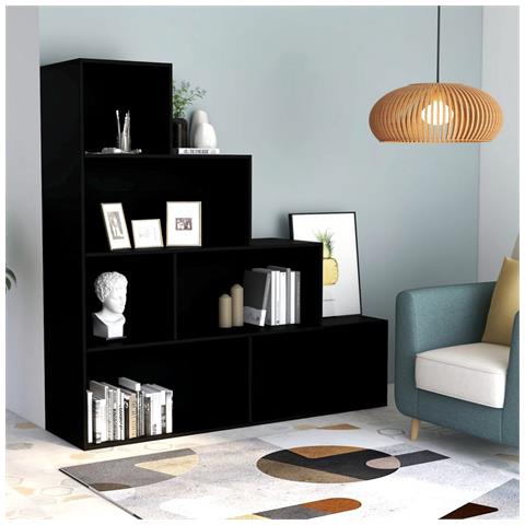 Lusso Casadino -  Libreria/divisorio Nero 155x24x160 Cm In Legno Multistrato - Foto 6