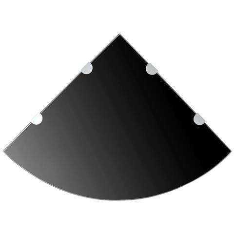 Lusso Casadino -  Scaffali Angolari 2 Pz Supporti Cromati E Vetro Nero 45x45 Cm - Foto 2