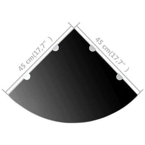 Lusso Casadino -  Scaffali Angolari 2 Pz Supporti Cromati E Vetro Nero 45x45 Cm - Foto 6