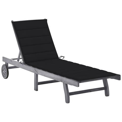 Lusso Casadino -  Sdraio Da Giardino Grigia Con Cuscino In Massello Di Acacia - Foto 2