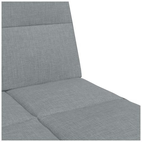 Divano Letto a 2 Posti con Poggiapiedi Grigio Chiaro in Tessuto - Foto 9
