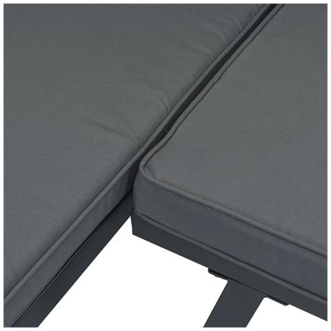 Set Panche Giardino Cuscini 9pz Nere Acciaio Verniciato Polvere - Foto 9