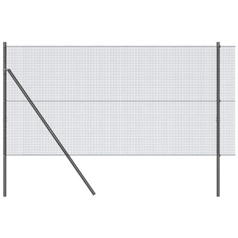 Recinzione in Rete Saldato con 13 Pali Grigio 1x50 m Acciaio - Foto 1