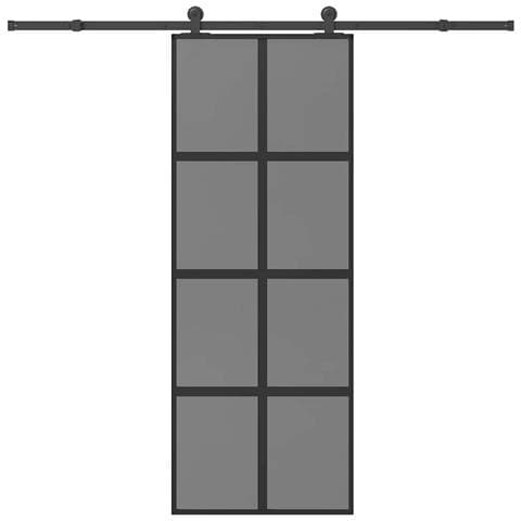 Porta Scorrevole Ferramenta 76x205 cm Vetro Temperato Alluminio - Foto 1