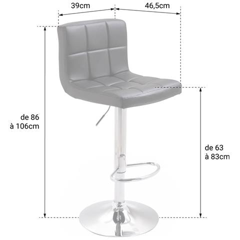 Set Di 2 Sgabelli Da Bar Grigi Mike - Foto 2