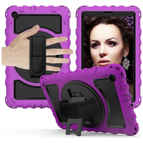 Custodia Per Samsung Galaxy Tab A 8.0"" Supporto E Tracolla Viola - Foto 1