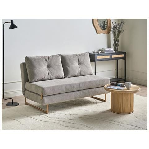 Divano Letto 3 Posti Jerslev Tessuto Grigio - Foto 1