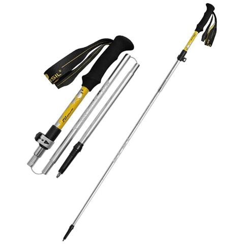 Bastoncino Da Trekking Telescopico In Lega Di Alluminio A 5 Sezioni - Leggero Per Escursioni Yellow - Foto 1