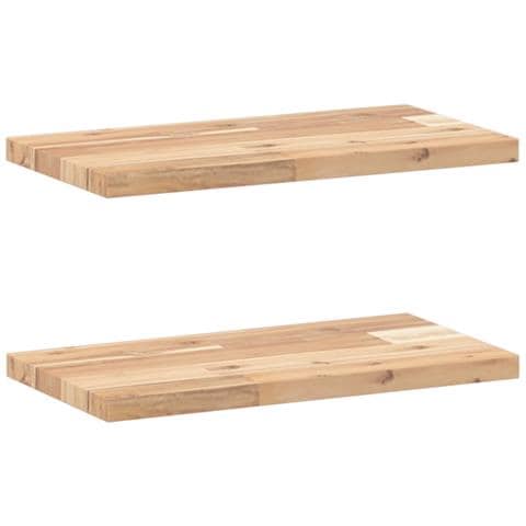 Mensole da Parete 2 pz 60x20x2 cm Legno Acacia Non Trattato - Foto 1