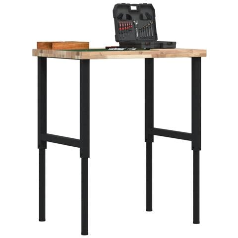 Banco Lavoro 80x60x(73-99,5) cm Legno di Faggio Rettangolare - Foto 2