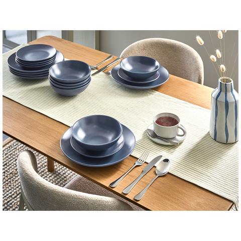 Set Di 18 Stoviglie Vivani Gres Porcellanato Blu - Foto 1