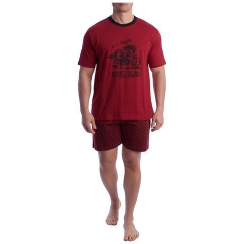 Pigiama Estivo Da Uomo In Cotone A Maniche Corte Kl30000 - Foto 1