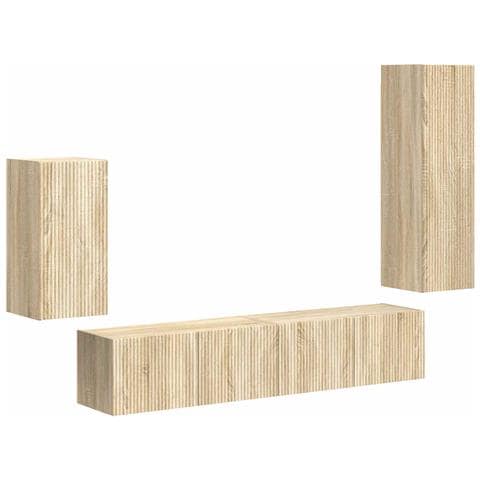 Set mobile TV 4 pcs Rovere Sonoma Legno multistrato - Foto 1